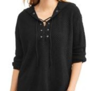 Lace Up Hoodie Sweatshirt